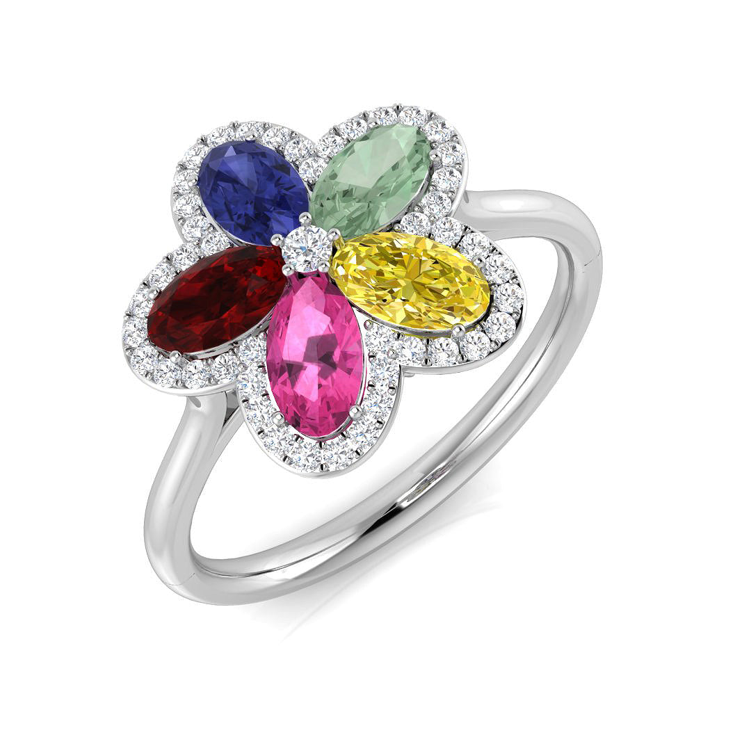 Diamond Divibe Multi Sapphire Ring | 1.5ct - 1.75ct