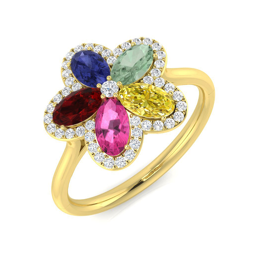Diamond Divibe Multi Sapphire Ring | 1.5ct - 1.75ct