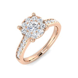 Natural Round Cut Diamond Cluster Ring Gift For Women