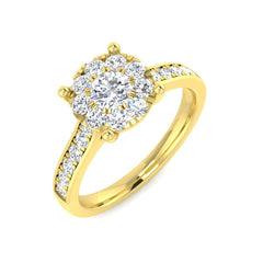 Natural Round Cut Diamond Cluster Ring Gift For Women
