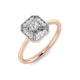 Lab Grown Round Diamond Vintage Ring | 0.15ct | Hallmarked Gold & Platinum