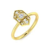 Art Deco Hexagon Diamond Cluster Ring 0.15ct | UK Hallmarked