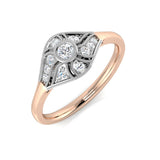 0.33ct Lab Diamond Art Deco Vintage Floral Engagement Ring