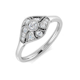 0.33ct Lab Diamond Art Deco Vintage Floral Engagement Ring
