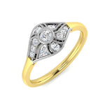 0.33ct Lab Diamond Art Deco Vintage Floral Engagement Ring