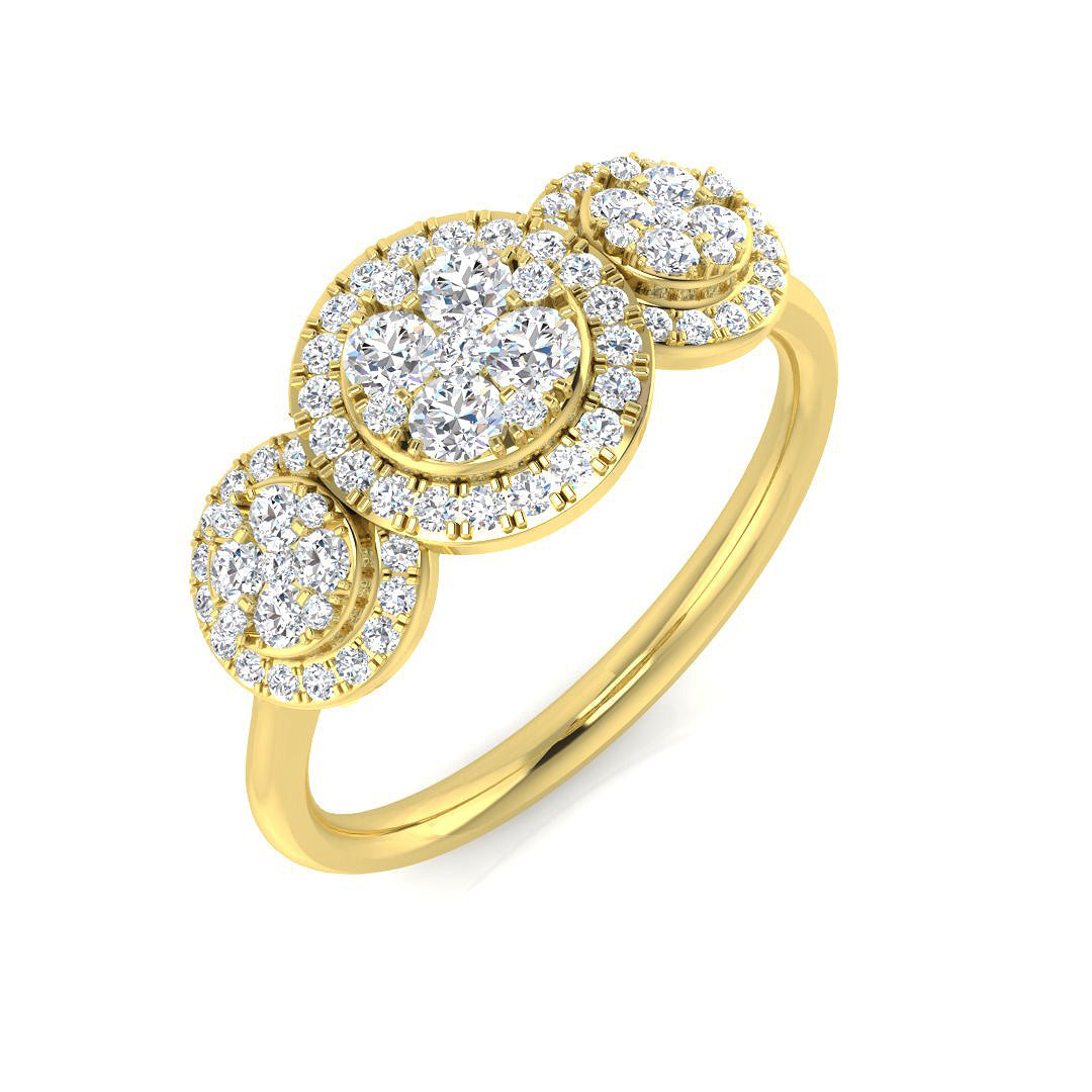 Diamond Bedford 3 Stone Ring | 0.5ct - 1ct
