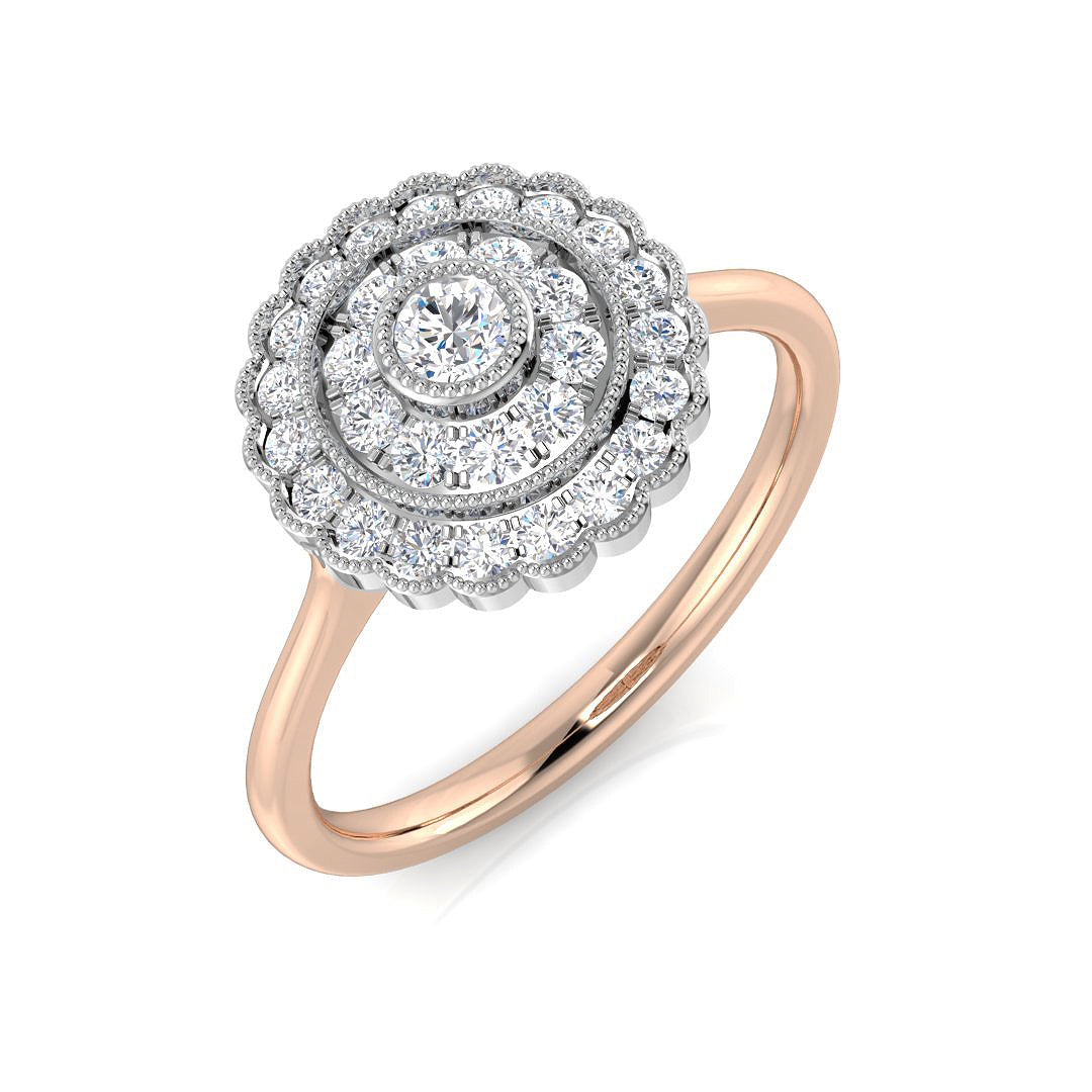 Diamond Balmoral Cluster Ring | 0.33ct | Hallmarked Gold & Platinum