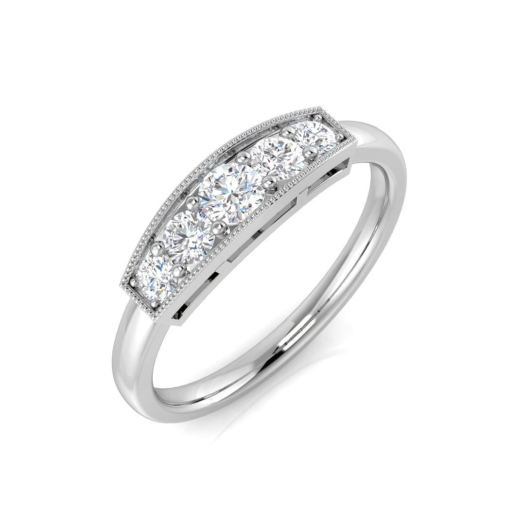 5-Stone Ring Lab Grown Diamond 0.50ct D/VVS Round Cut