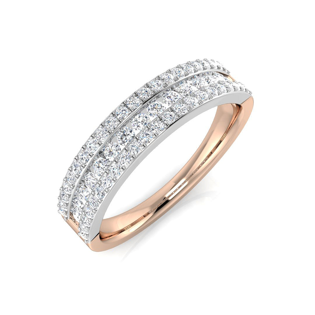 0.37-0.52ct Lab-Grown D/VVS Round Cut Diamond Half Eternity Ring.