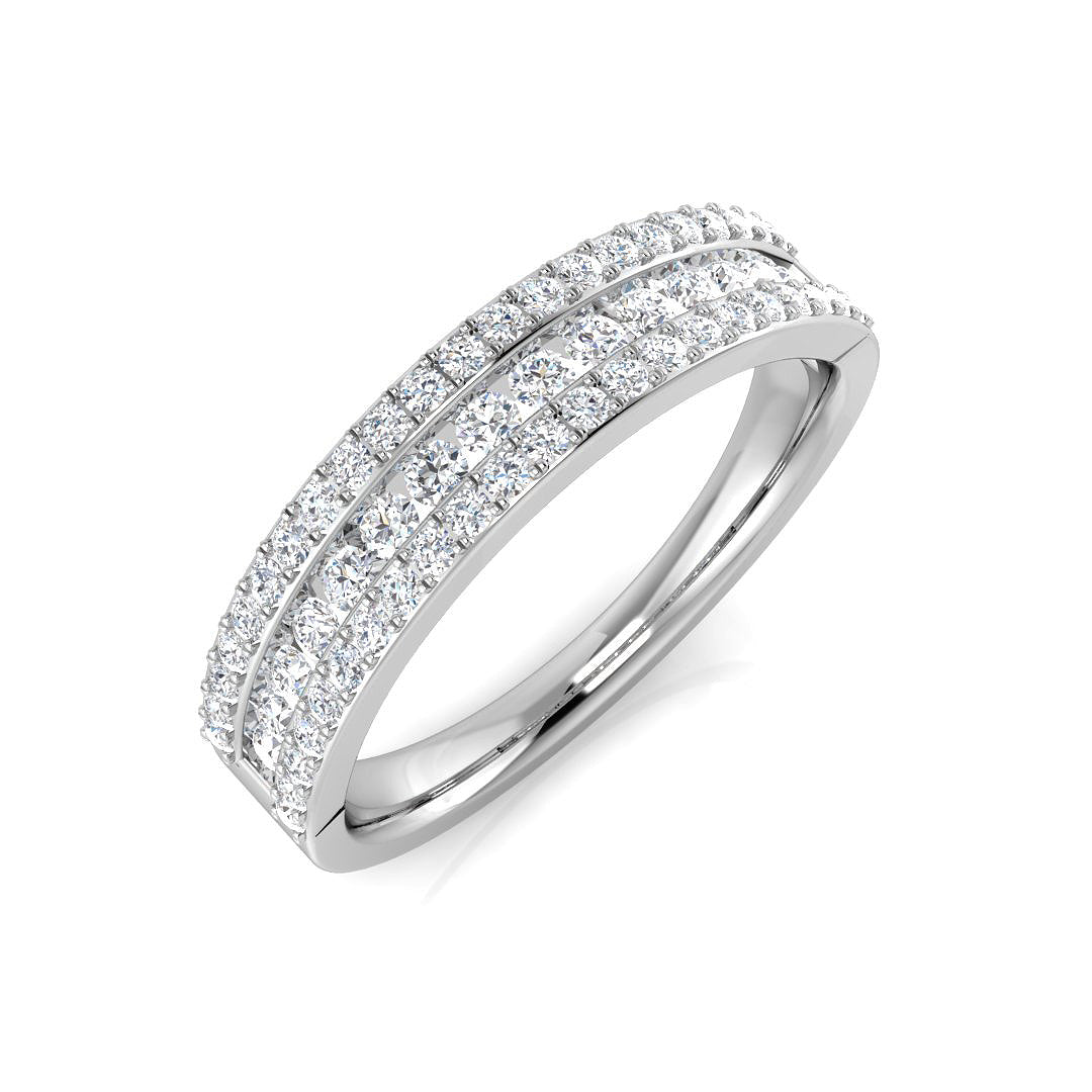 0.37-0.52ct Lab-Grown D/VVS Round Cut Diamond Half Eternity Ring.