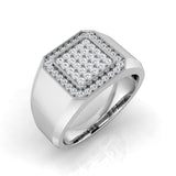 Lab-Grown Round Cut Diamond Signet Ring | 0.50ct | Hallmarked Gold & Platinum