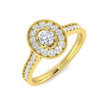 Round Halo Diamond Engagement Ring 0.33ct | UK Hallmarked Gold