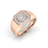 Men’s Octagonal Halo Diamond Ring | 0.75ct | Hallmarked Gold & Platinum