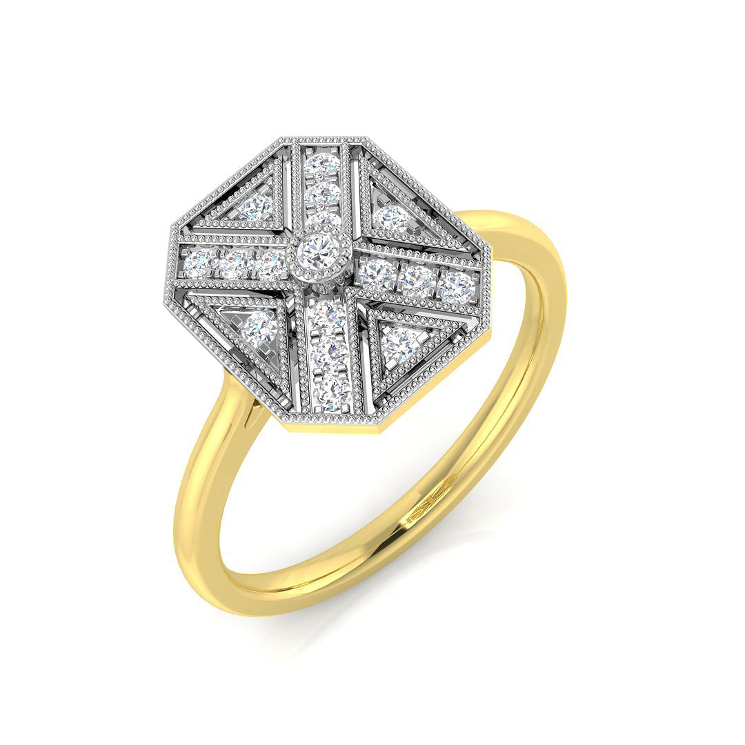 Diamond Briktol Vintage Ring | 0.15ct | Hallmarked Gold & Platinum