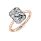 Art Deco Starburst Hexagon Diamond Ring 0.20ct | UK Hallmarked