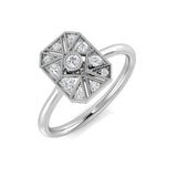 Art Deco Starburst Hexagon Diamond Ring 0.20ct | UK Hallmarked