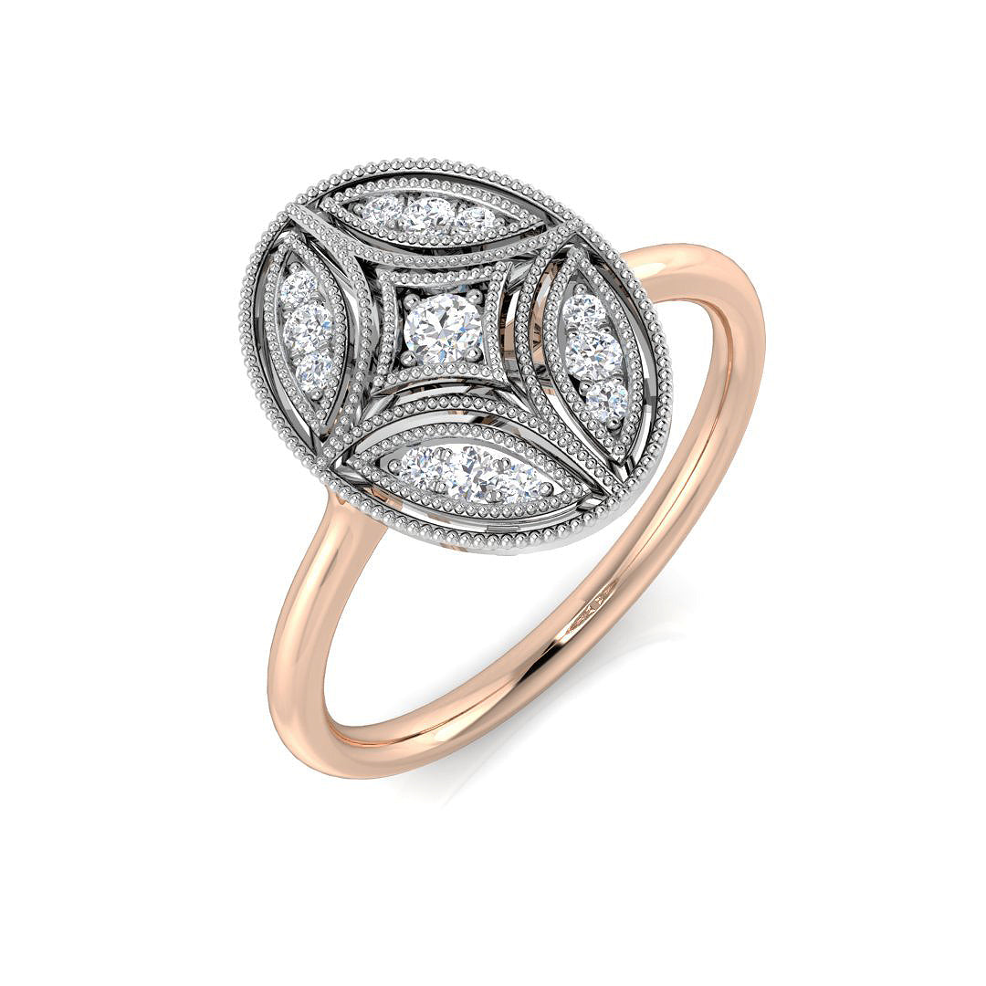 Diamond Cabterbury Vintage Ring | 0.1ct | Hallmarked Gold & Platinum