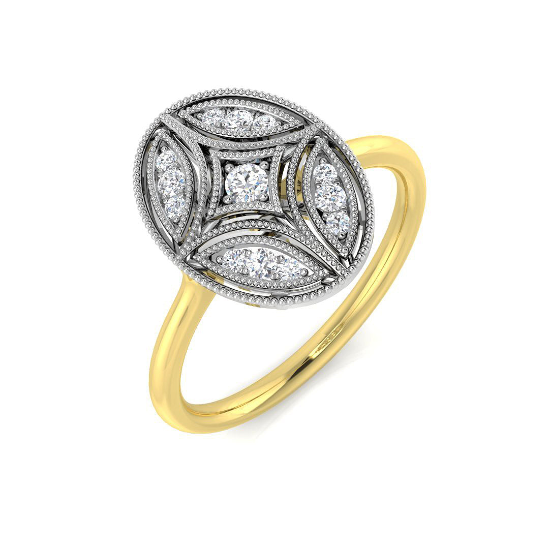 Diamond Cabterbury Vintage Ring | 0.1ct | Hallmarked Gold & Platinum