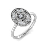 Diamond Cabterbury Vintage Ring | 0.1ct | Hallmarked Gold & Platinum