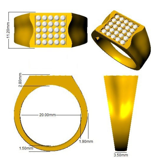 Luxury Men’s Diamond Ring UK with pavé setting