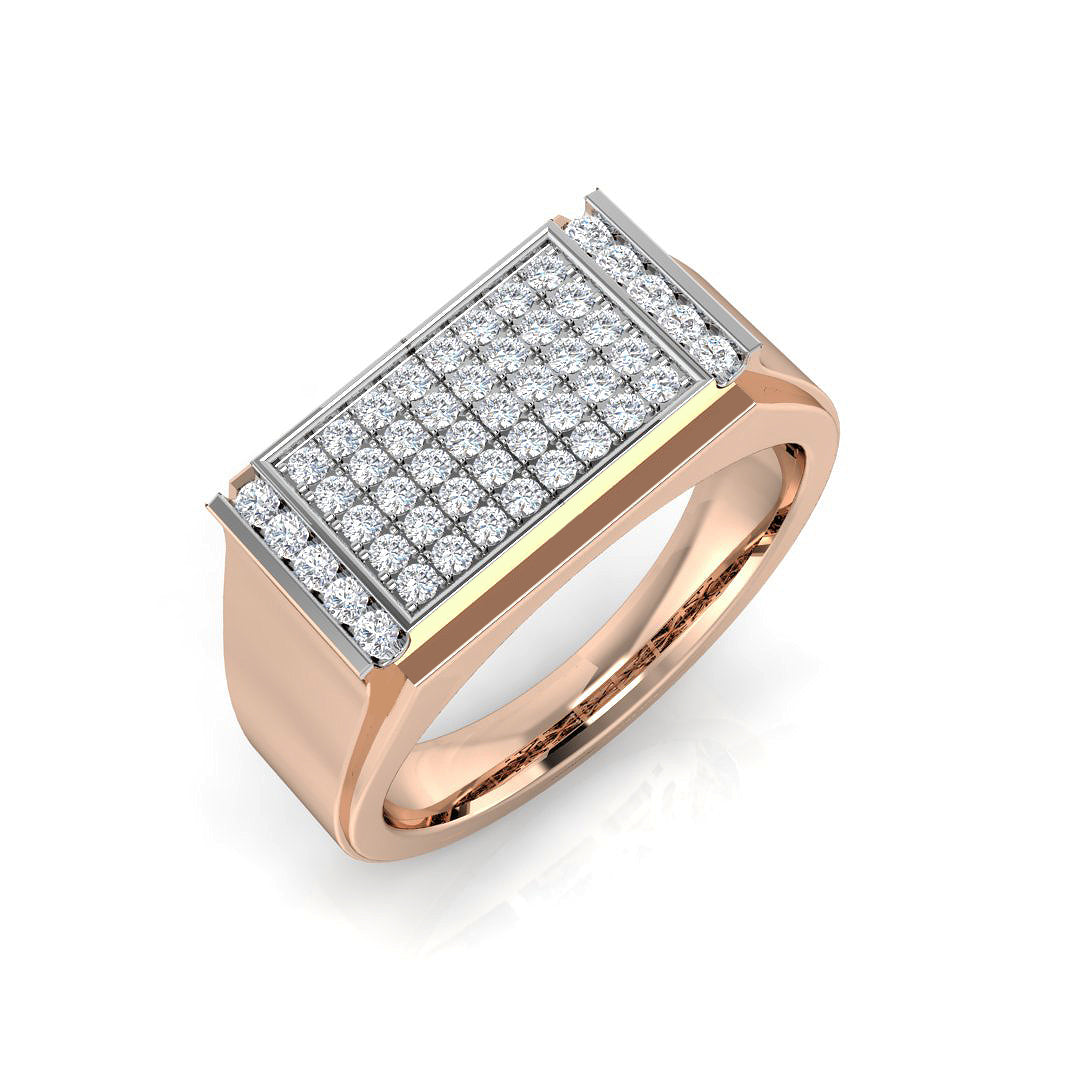 Diamond Pebrith Signet Ring | 0.5ct | Hallmarked Gold & Platinum