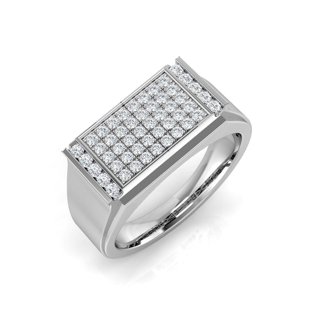 Diamond Pebrith Signet Ring | 0.5ct | Hallmarked Gold & Platinum