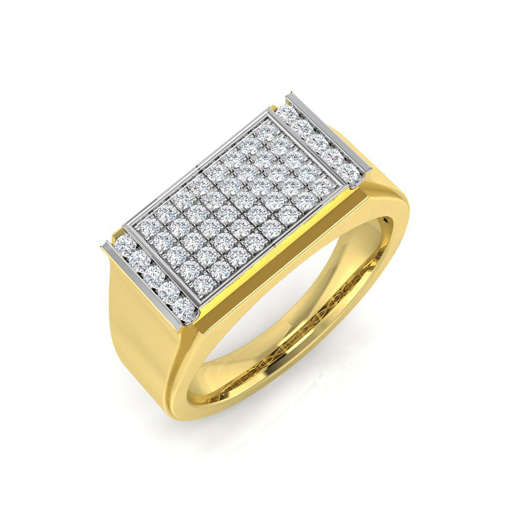 Diamond Pebrith Signet Ring | 0.5ct | Hallmarked Gold & Platinum