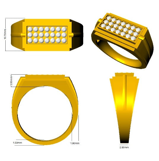 Elegant Platinum Men’s Lab Grown Diamond Ring UK