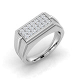 Men's Diamond Signet Ring | Gold & Platinum | Pave Set Diamonds