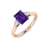 Three Stone Amethyst Ring