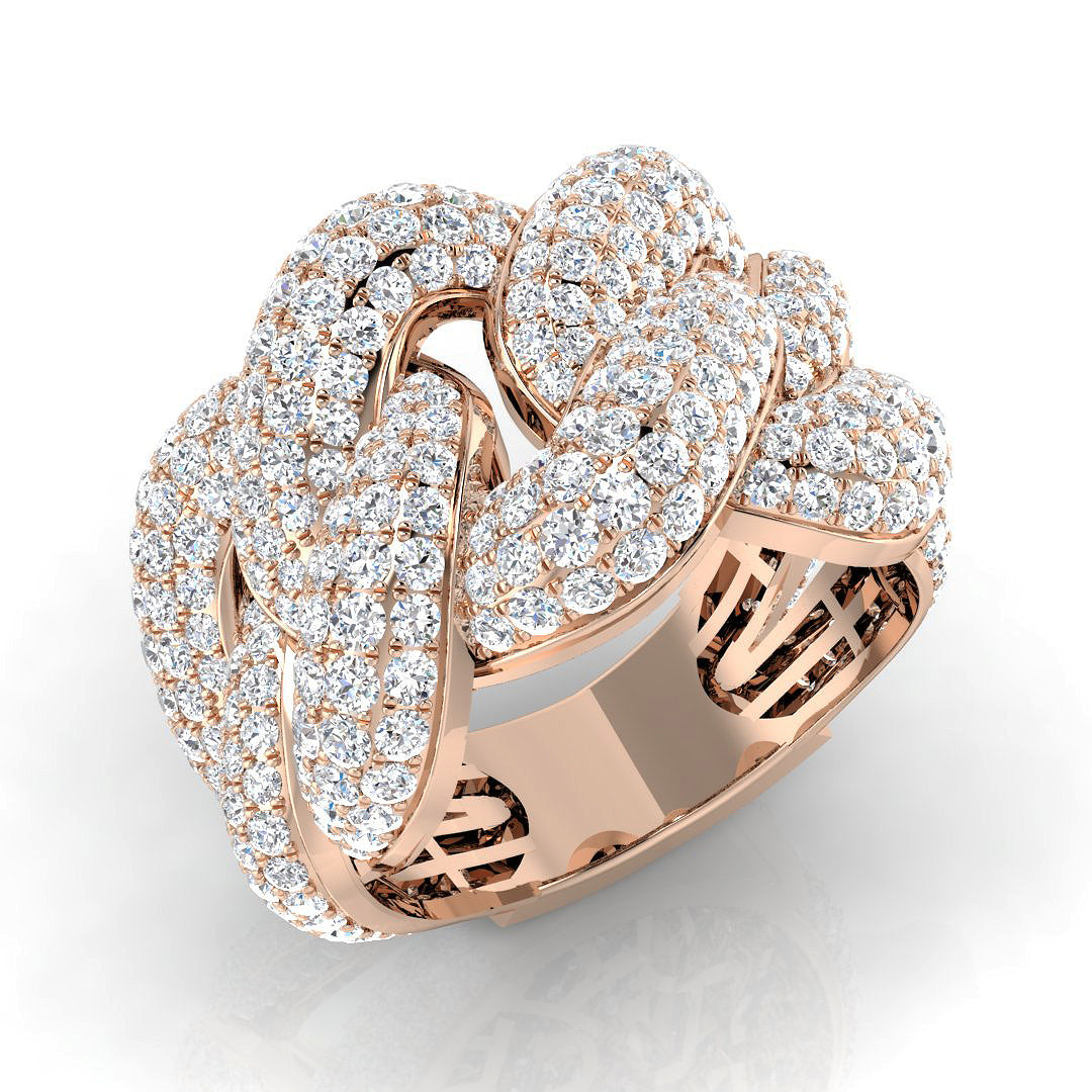 Diamond Gosbkmithk Pave Ring | 4.5ct | Hallmarked Gold & Platinum