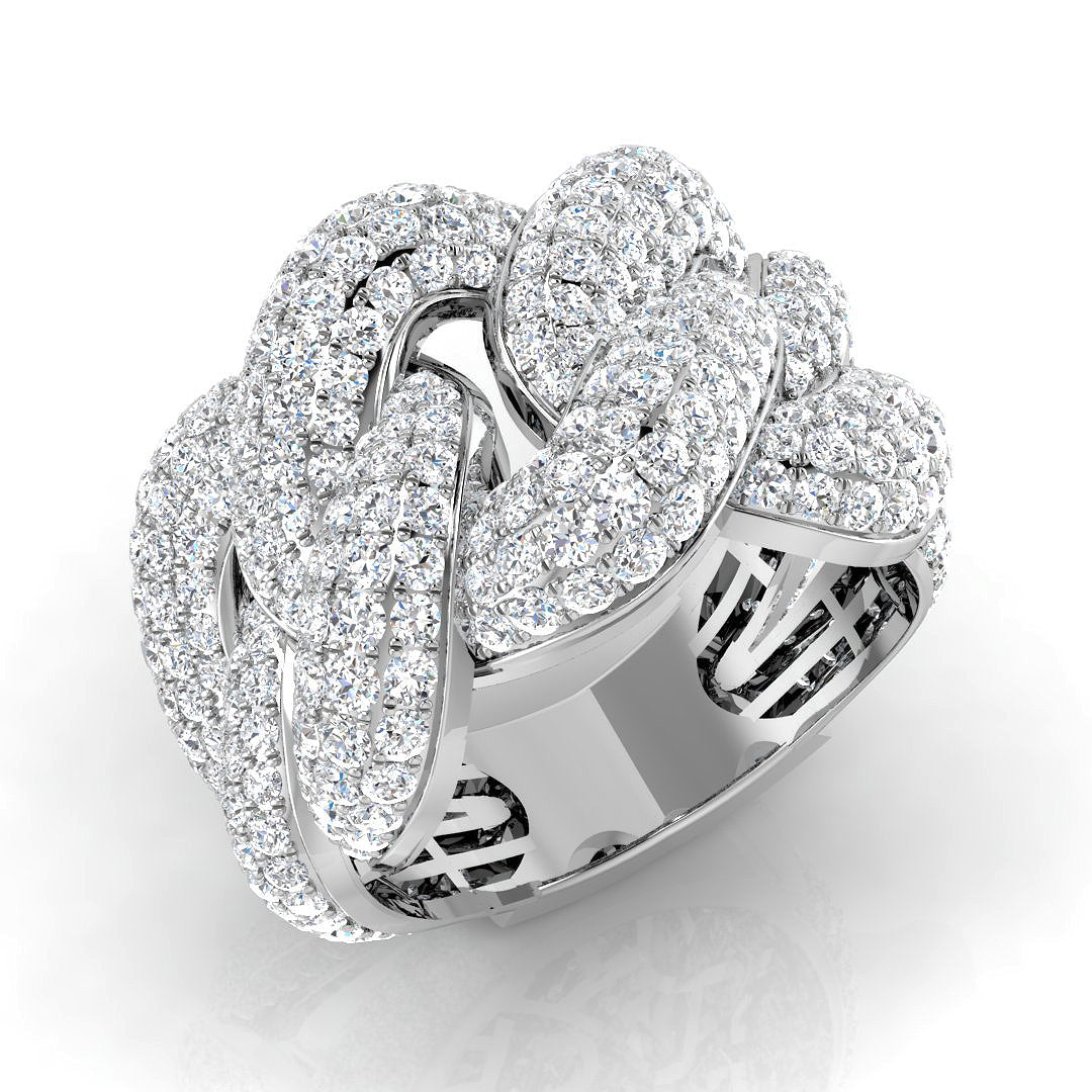 Diamond Gosbkmithk Pave Ring | 4.5ct | Hallmarked Gold & Platinum
