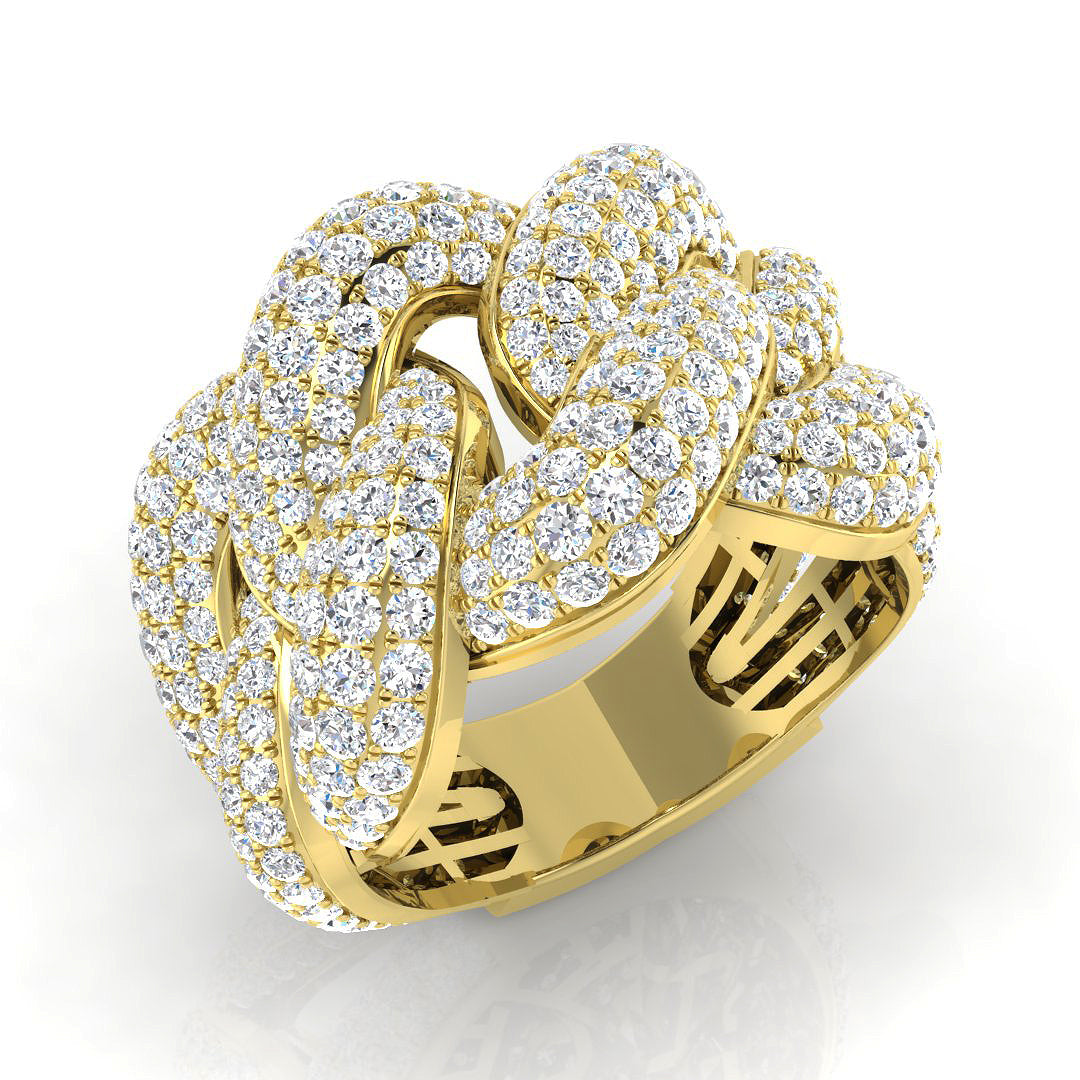 Diamond Gosbkmithk Pave Ring | 4.5ct | Hallmarked Gold & Platinum