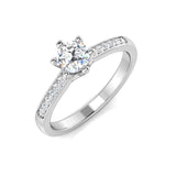 Lab-Grown Diamond Engagement Ring | Round Brilliant Cut with Side Diamonds