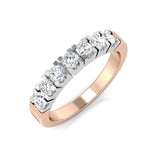 7-Stone Natural Round Cut Diamond Ring Prong-Set