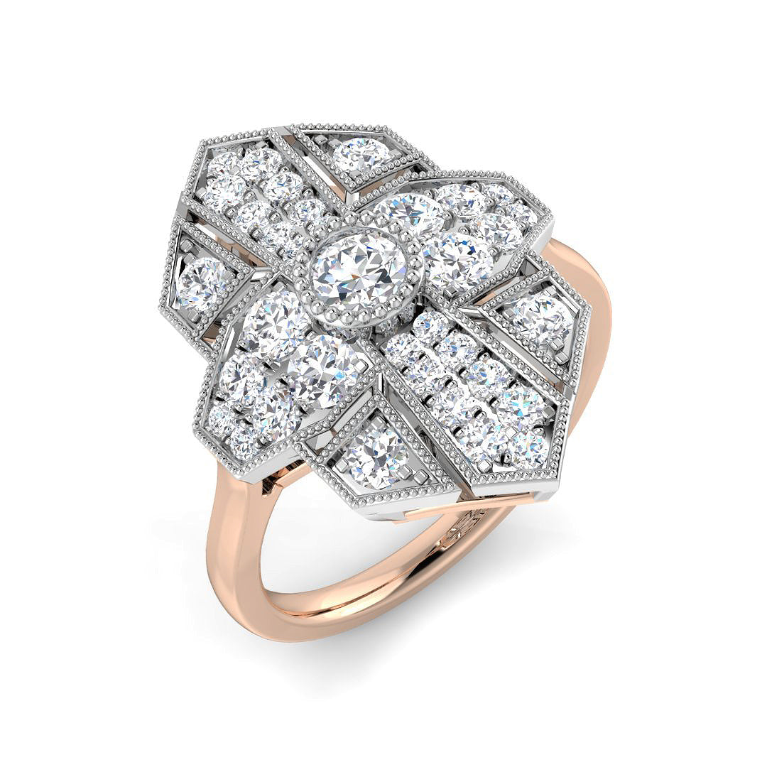 Lab-Grown Diamond Vintage Ring | 1ct | Hallmarked Gold & Platinum