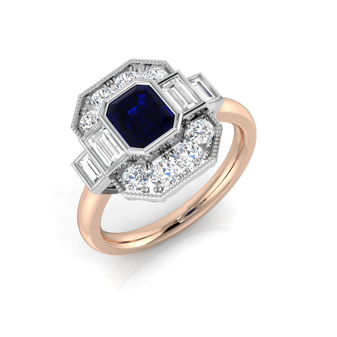 Diamond Finchley Blue Sapphire Ring | 1.5ct - 1.75ct
