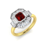 Emerald Cut Ruby Engagement Ring