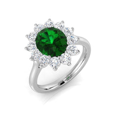 2.50Carat D-E/VS Lab Grown Emerald & Diamond Engagement Ring 9k White Gold Ready To Ship