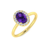 Vintage Amethyst Oval Cut Halo Ring