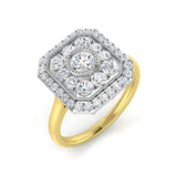 Art Deco Double Halo Diamond Octagon Vintage Ring | 0.33ct - 1ct