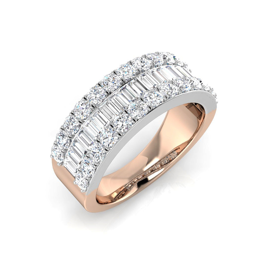 Lab-Grown Diamond Baguette & Round Brilliant Cut Half Eternity Ring | 0.3ct - 6ct