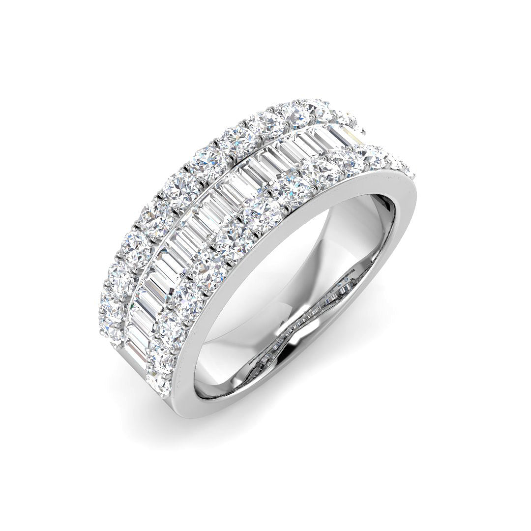 Lab-Grown Diamond Baguette & Round Brilliant Cut Half Eternity Ring | 0.3ct - 6ct