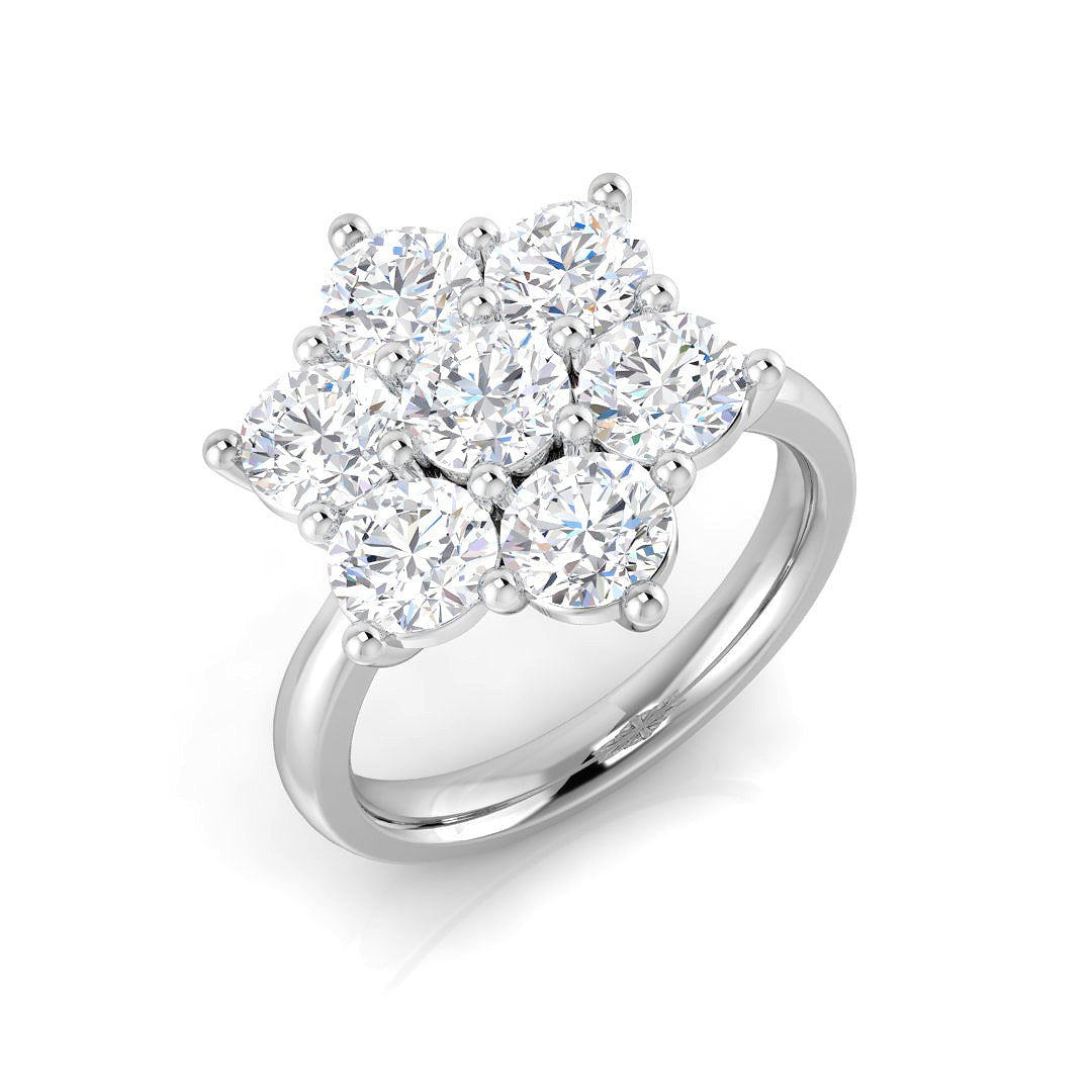 2.90Carat D-E/VS Lab Grown Diamond 6-10 Stone Wedding Ring 950 Platinum Ready To Ship