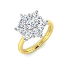 2.00Carat D-E/VS Lab Grown Diamond 6-10 Stone Wedding Ring 9k Yellow Gold Ready To Ship
