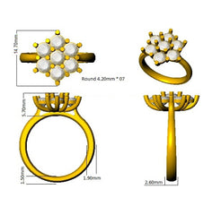 2.00Carat D-E/VS Lab Grown Diamond 6-10 Stone Wedding Ring 9k Yellow Gold Ready To Ship