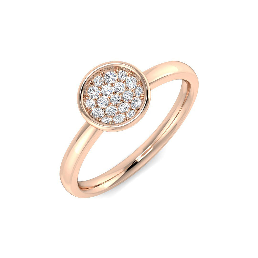 Natural Round Cut Diamond Cluster Engagement Ring