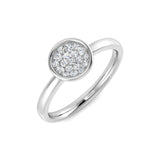 Natural Round Cut Diamond Cluster Engagement Ring