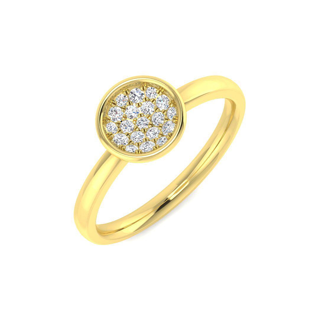 Round Cluster Diamond Ring 0.15ct | Hallmarked Gold & Platinum