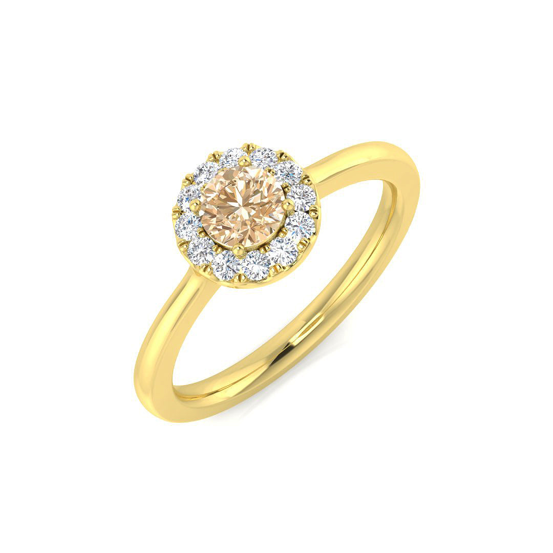 Diamond Witley Morganite Ring | 0.33ct | Hallmarked Gold & Platinum